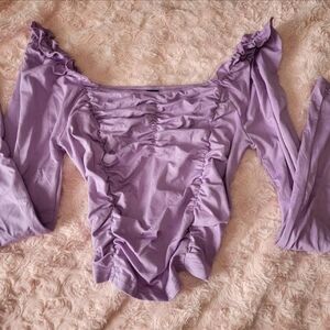 SHEIN Lavender Ruched Blouse